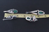 Earrings ring pendant Sterling silver 925 green malachite  ONE of a Kind