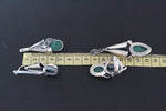 Earrings ring pendant Sterling silver 925 green malachite  ONE of a Kind