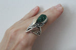 Earrings ring pendant Sterling silver 925 green malachite  ONE of a Kind
