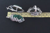 Jewelry SET Earrings Ring  lizard salamander Sterling silver 925 velvet malachite