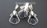 Earrings ring carbide calla silver 925 Armenian Spirit