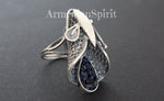 Earrings ring carbide calla silver 925 Armenian Spirit