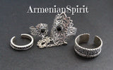 Set of 6 adjustable rings Silver 925