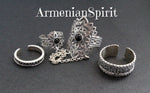 Set of 3 rings sterling silver 925