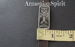 Leather bracelet Sterling silver cross Armenian