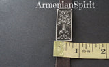 Leather bracelet Sterling silver cross Armenian