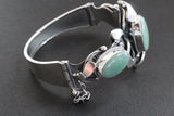 Silver 925 women cuff bracelet jade