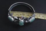 Silver 925 women cuff bracelet jade