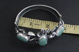 Silver 925 women cuff bracelet jade