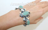 Silver 925 women cuff bracelet jade