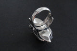 Silver 925 ring adjustable Jade