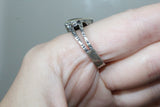 Earrings ring Blue gray labradorite white zircon Sterling SILVER 925 gold plated details
