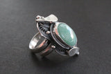 Silver 925 ring adjustable Jade