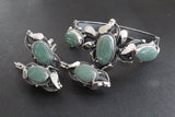 Silver 925 women cuff bracelet jade