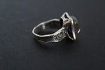 Set labradorite Earrings ring Sterling silver 925 gold plated details