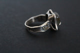 Set labradorite Earrings ring Sterling silver 925 gold plated details