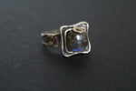Set labradorite Earrings ring Sterling silver 925 gold plated details