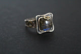 Set labradorite Earrings ring Sterling silver 925 gold plated details