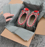 Woolen indoor loafers in a crafted box
