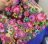 Merino wool shawl light blue.