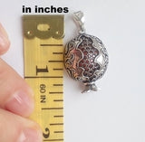 Pomegranate pendant 1 inch with small orange zircon stones and Armenian pattern