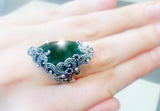 Armenian jewelry Green Marcasite EARRINGS Very long Green accessories