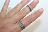 Two ring with floral design on a woman hand made of silver 925