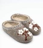 n valenki slippers handwoven chuni house shoes with embroidery on gray background