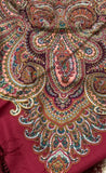 Close-up of a colorful paisley pattern on shawl