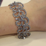 Marcasite bracelet wide Sterling Silver 925 for women