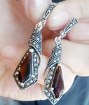 Earrings long SILVER 925 lab topaz