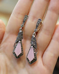 Pink quartz earrings STERLING 925