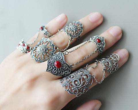 Armor ring Sterling silver CHOOSE Adjustable rings