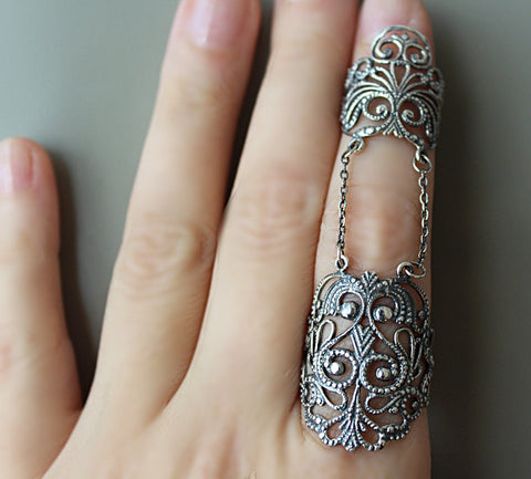 Armor double ring Sterling silver 925 Armenian