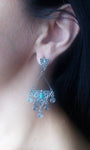Very long earrings light blue earring Silver Bohemian jewelry