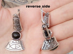 Fish jewelry Silver 925 earrings with black onyx women