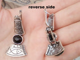 Fish jewelry Silver 925 earrings with black onyx women