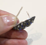 Marcasite jewelry Electric blue earrings STERLING SILVER 925
