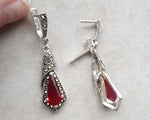 Earrings long SILVER 925 lab topaz