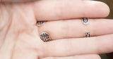 Double ring black SILVER 925 white zircons