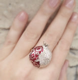 Pomegranate earrings taraz SILVER dangles ethnic jewelry