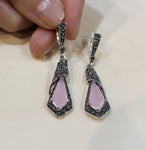 Pink quartz earrings STERLING 925