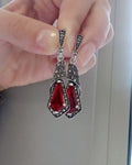 Pink quartz earrings STERLING 925