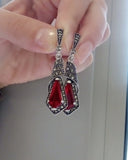 Pink quartz earrings STERLING 925