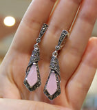 Pink quartz earrings STERLING 925