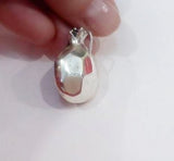 Big Pomegranate pendant Sterling Silver 925 with red zircon stones
