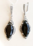 Earrings Black jewelry STERLING SILVER 925