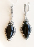 Earrings Black jewelry STERLING SILVER 925
