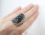 Gemstone druzy Earrings Ring adjustable Pendant STERLING SILVER 925