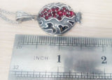 Persephone pendant Very large Pomgranate red stones Charm Necklace